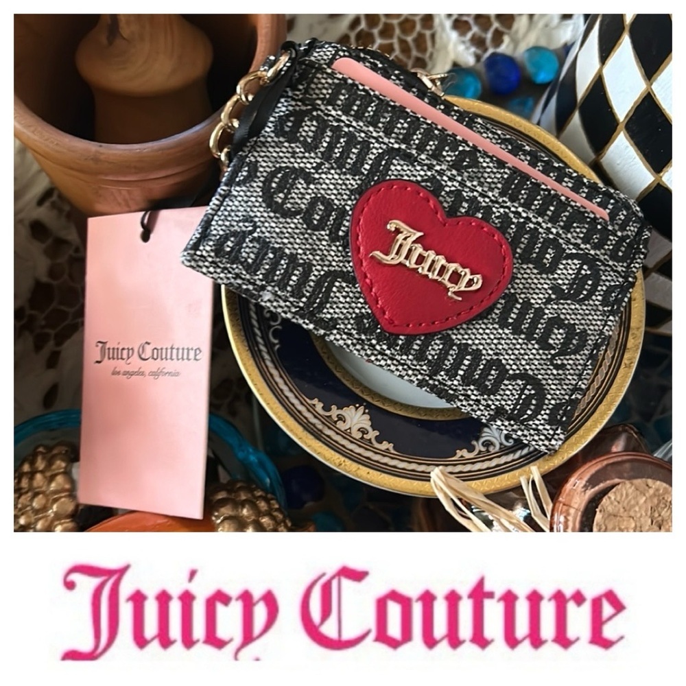 Juicy Couture Love Actually Mini Wallet Card & Coin Case w Keychain
